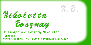 nikoletta bosznay business card